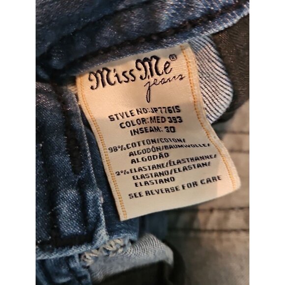 Miss Me Womens Low Rise Signature Skinny Jeans Blue Size 26, 30 Inseam - Picture 6 of 7